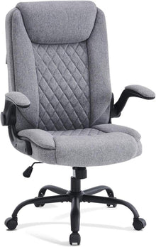 Ergonomischer Bürostuhl mit hochklappbarer Armlehne Grau