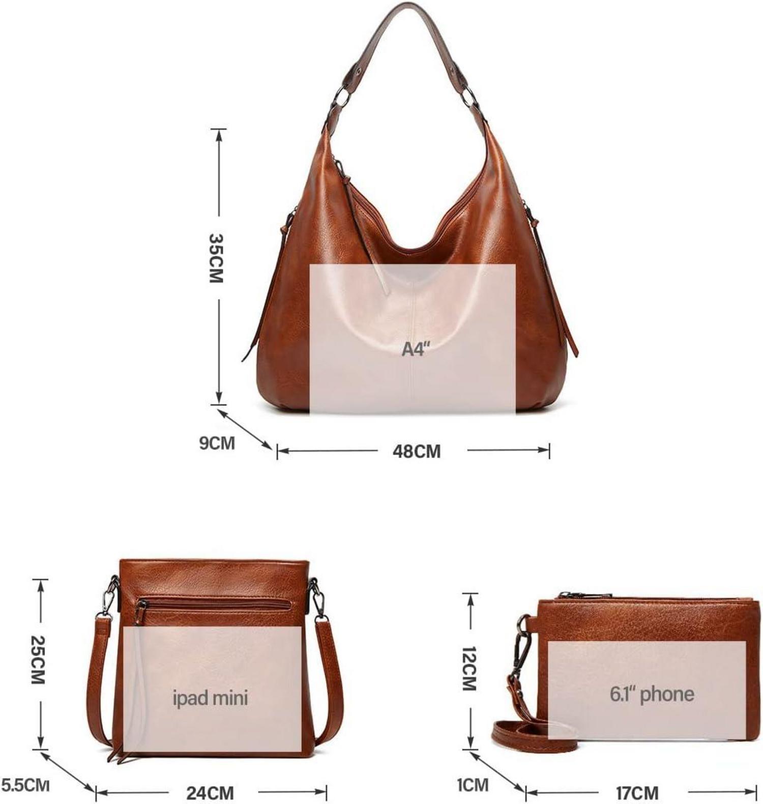 Handtasche Damen Leder groß Set mit Geldbörse Shopper Hobo
