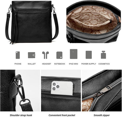 Pahajim Damen Handtasche Leder Set Shopper Groß Hobo Umhängetasche