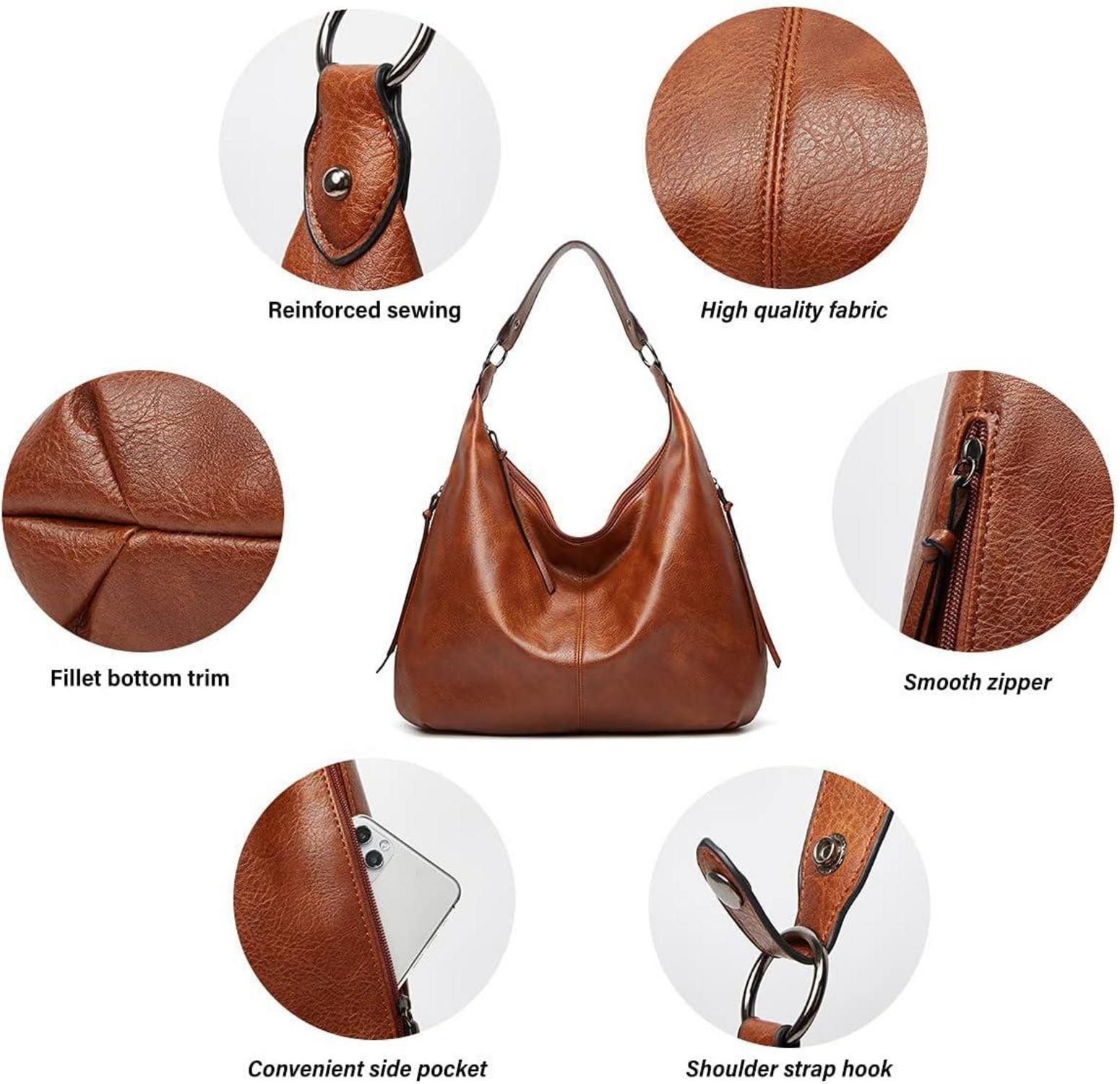 Handtasche Damen Leder Set Geldbörse Shopper Hobo Umhängetasche