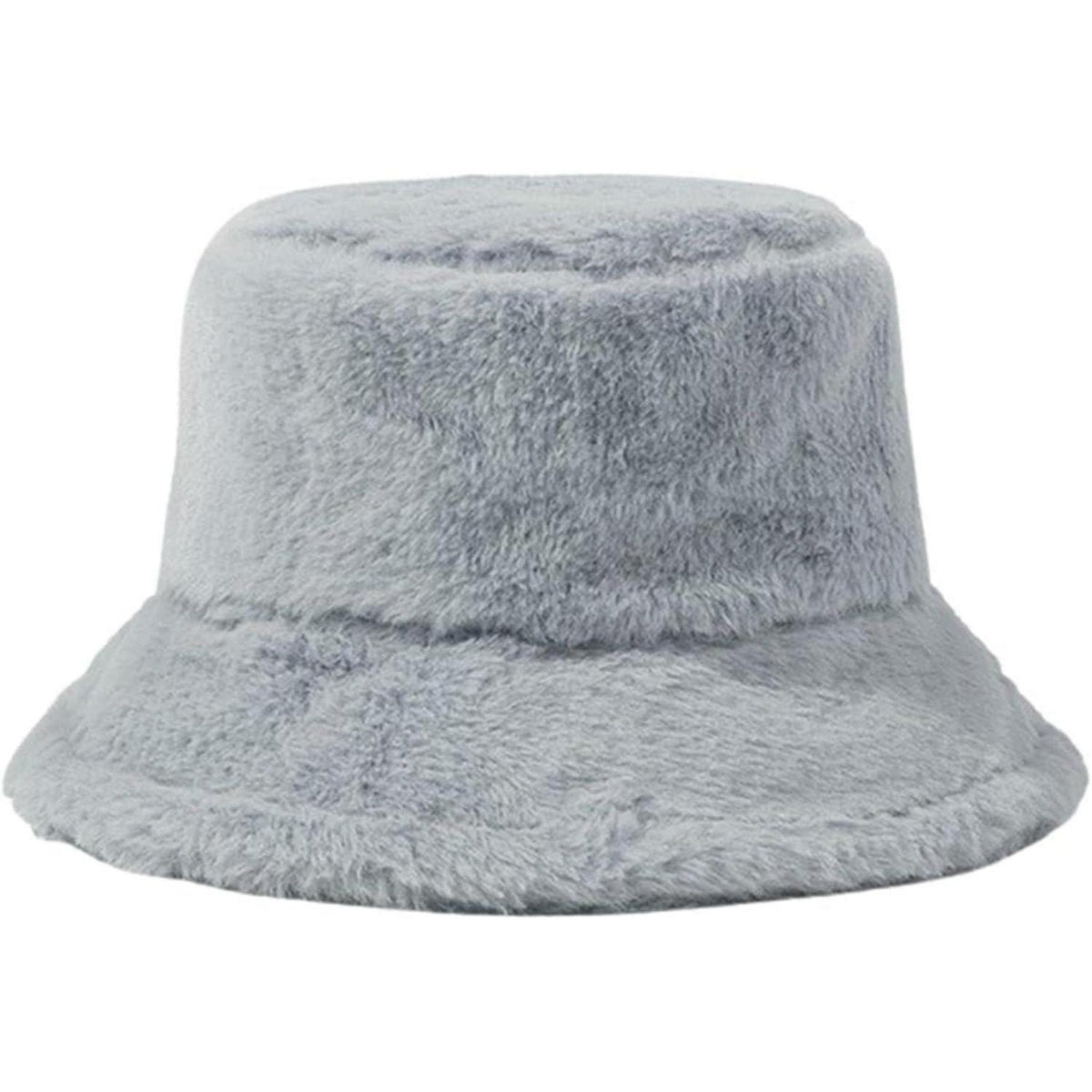 Flauschige Winter Fischerhut Damen Grau – Warm & Verstellbar