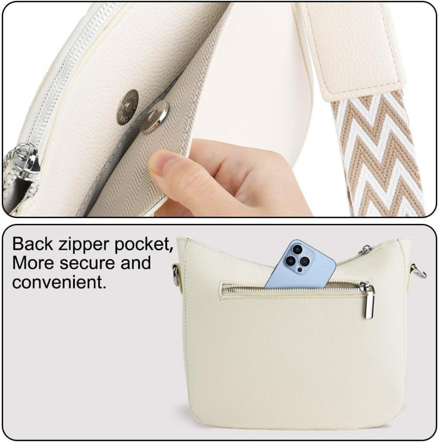 URAQT Umhängetasche Damen Crossbody Bag Verstellbar Schultergurt Schwarz