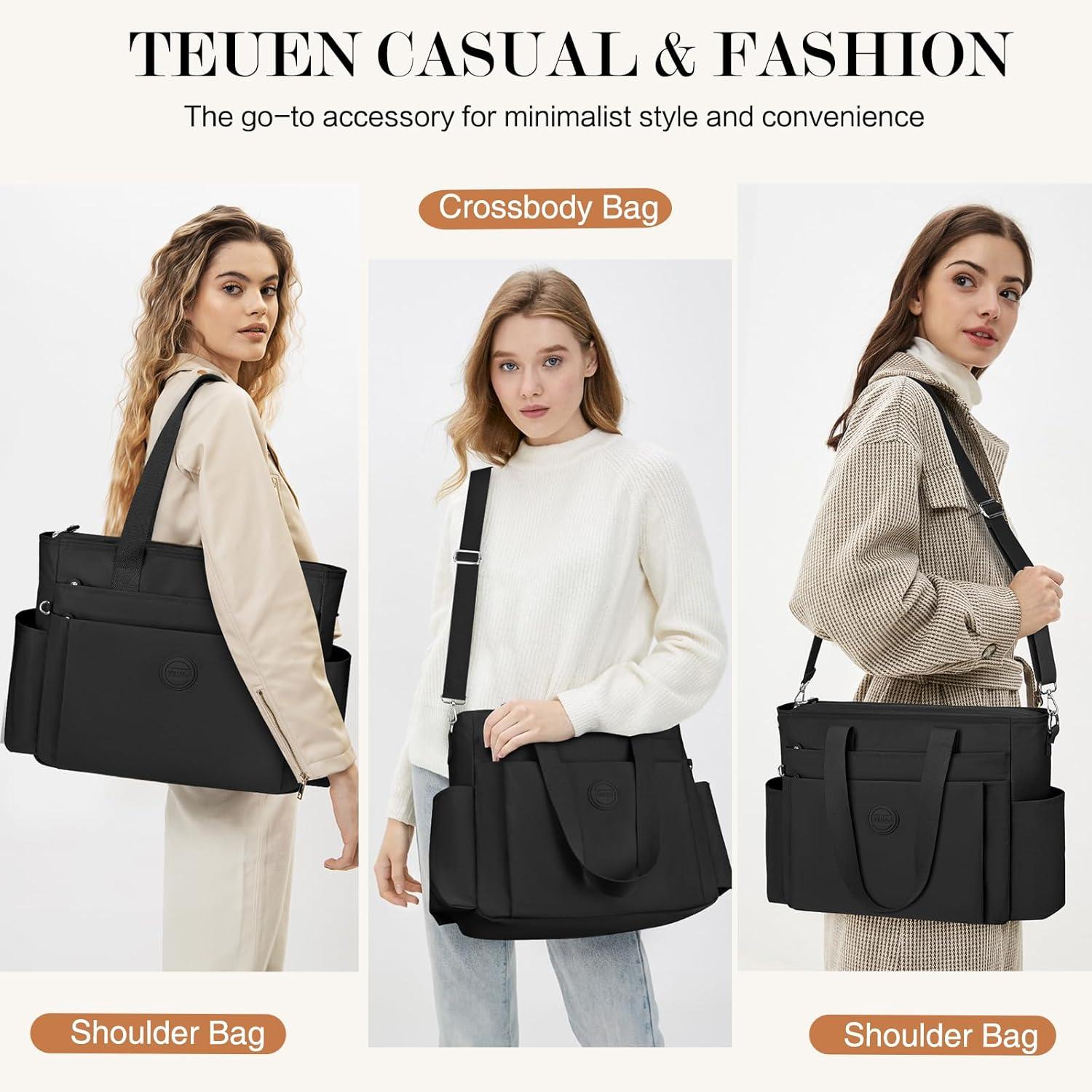TEUEN Damen Nylon Handtasche Groß Crossbody Schultertasche