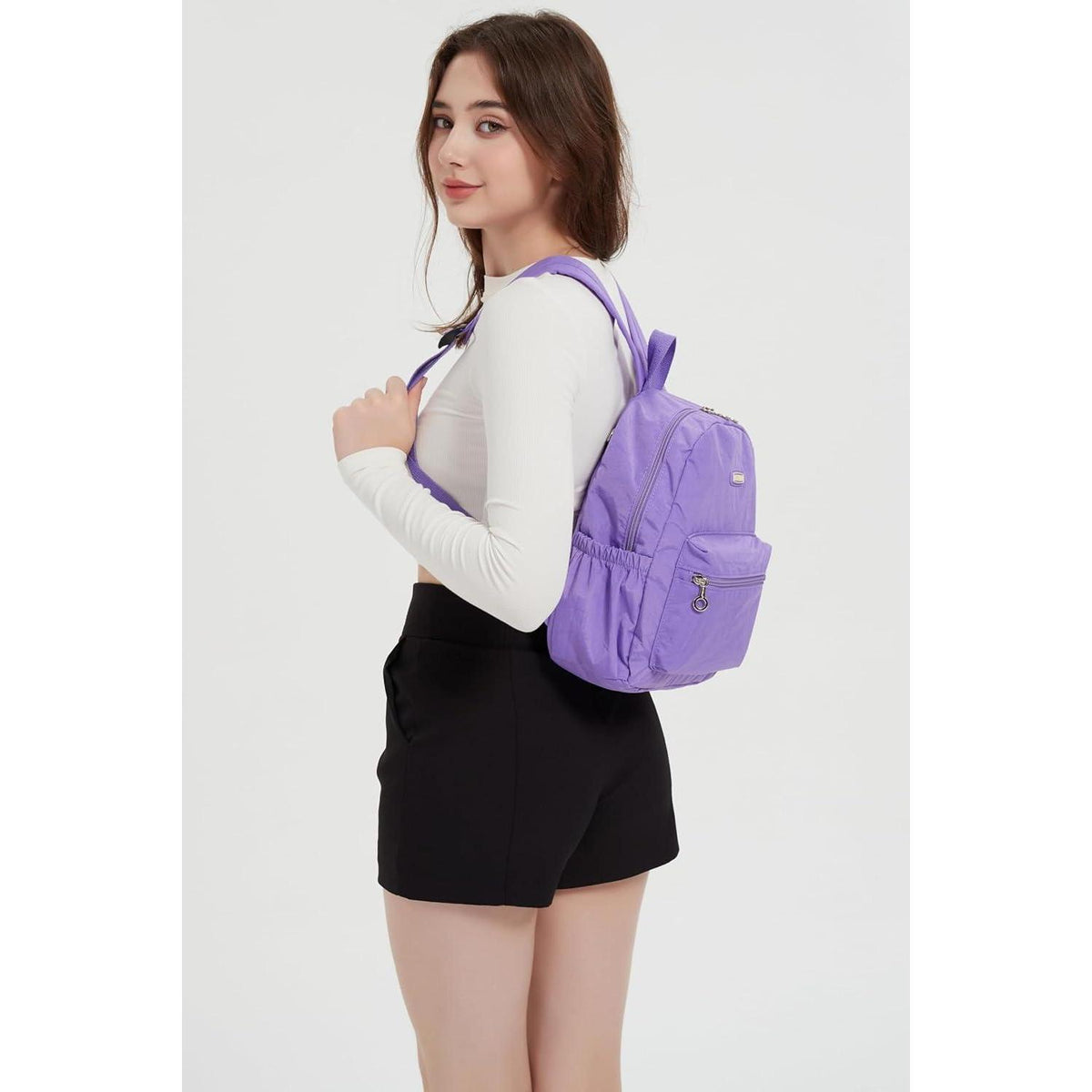 Damen Mini Rucksack Leicht & Kompakt, Hellviolett
