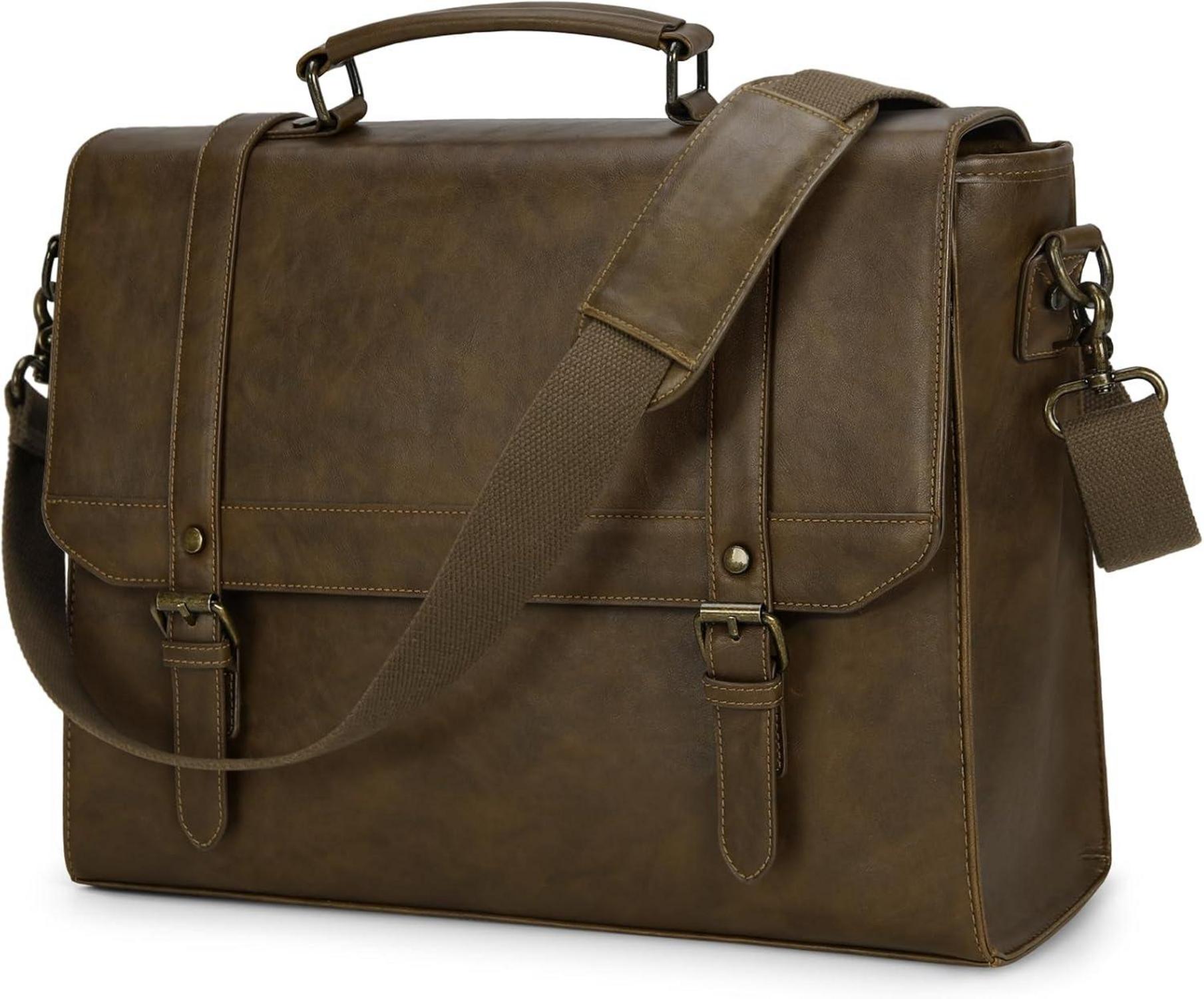 Herren Laptoptasche Wasserdicht 15,6 Zoll Vintage Messenger Bag