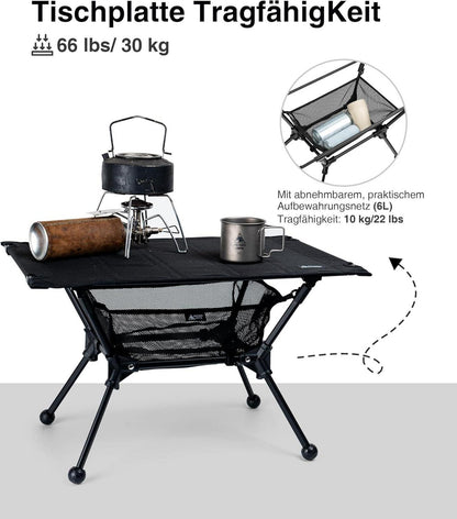 Faltbarer Campingtisch Klapptisch Tragetasche Ultraleicht 60x40x37cm