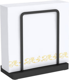 Serviettenhalter Metall Schwarz Holzsockel Upgrade 14cm