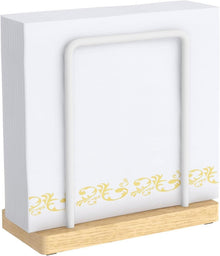 Serviettenhalter Metall weiß Holzsockel 14cm Upgrade