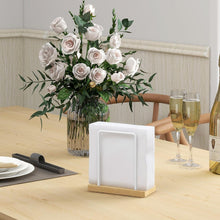 STWWO Serviettenhalter Weiß Metall Tisch Papierhalter 14cm