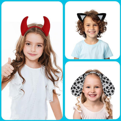 Tier Haarreifen Plüschtierstirnband 12-teilig Haarreifen Kinder Karneval Halloween