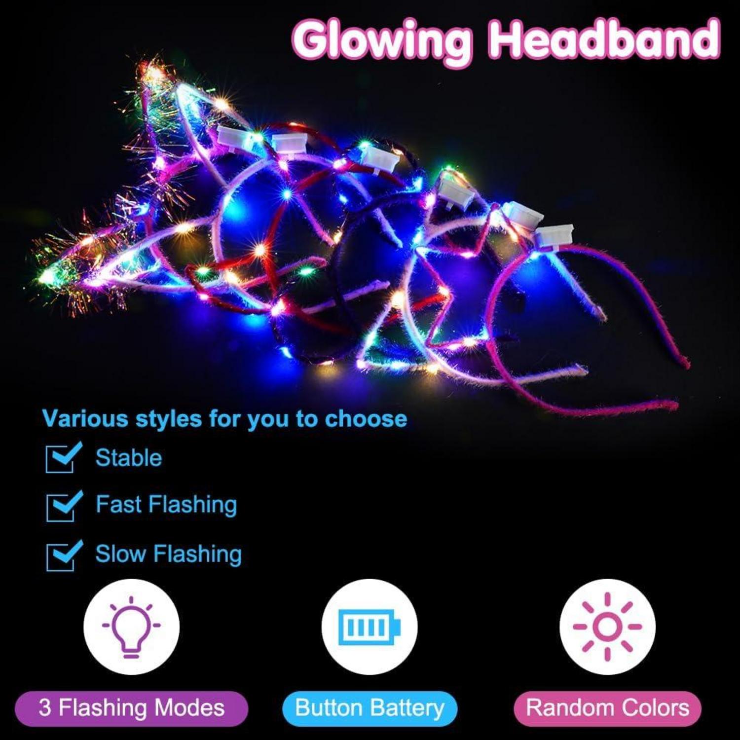 AYBUY LED Stirnband Party Haarreif für Kinder und Erwachsene, 14 Stück