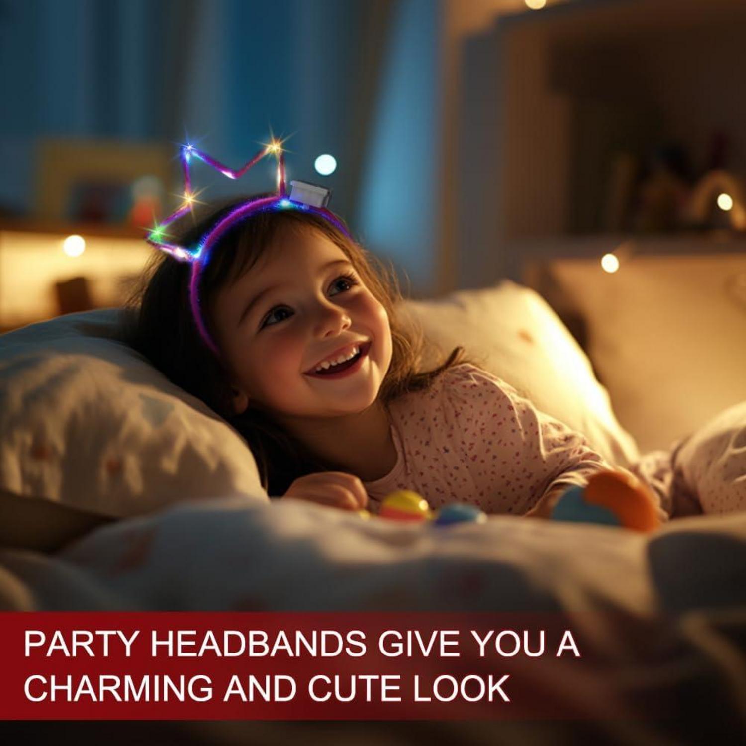 LED Stirnband Katze Haarreif Kinder 14 Stück Blinkendes Party
