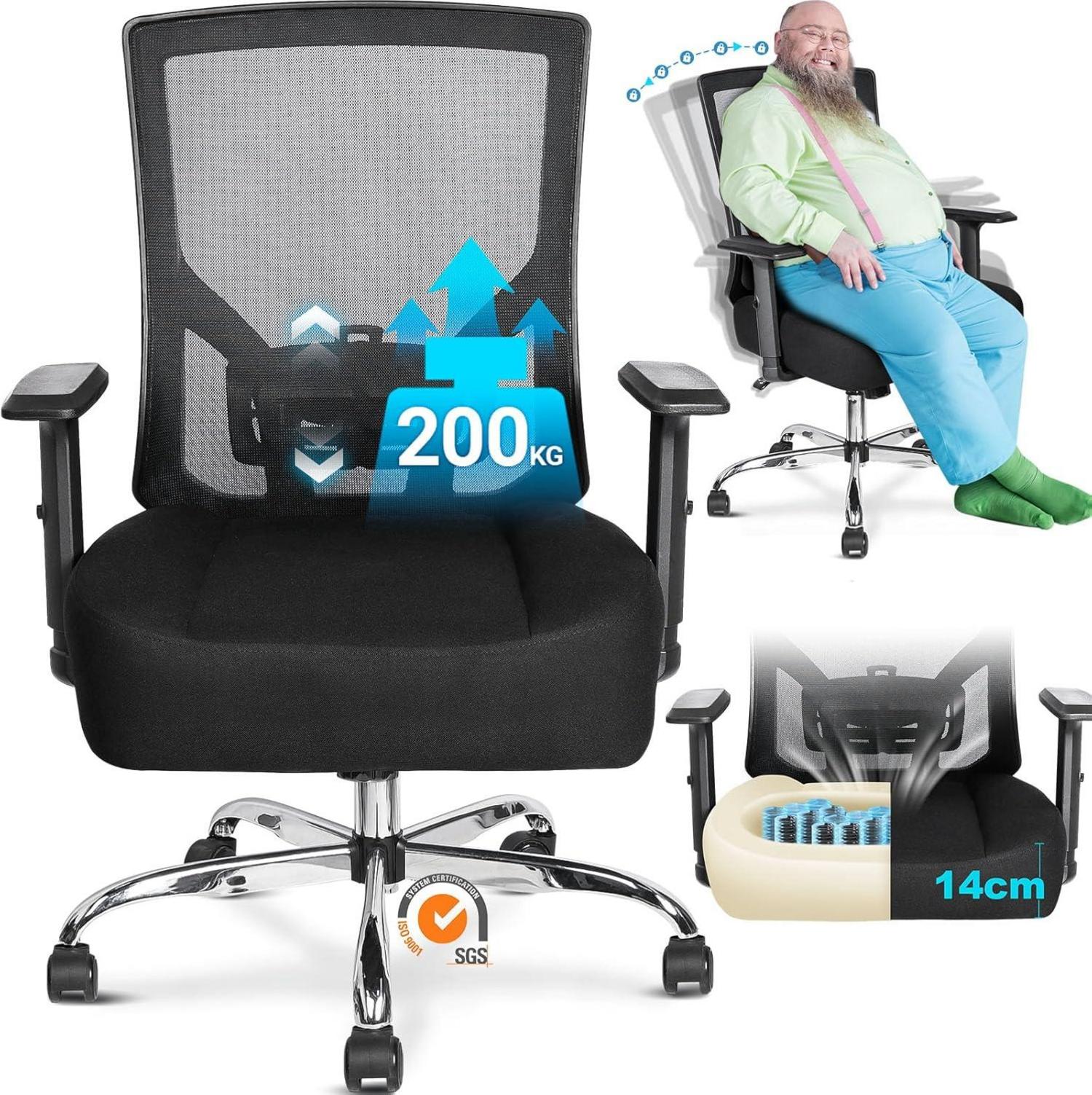 Ergonomischer Bürostuhl 200KG XXL mit