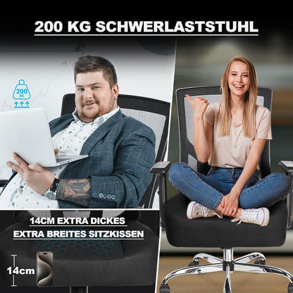 Ergonomischer Bürostuhl 200KG XXL mit