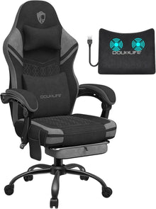 Ergonomischer Gaming Stuhl mit Massage und Fußstütze