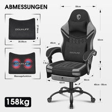 Ergonomischer Gaming Stuhl mit Massage und Fußstütze, 158