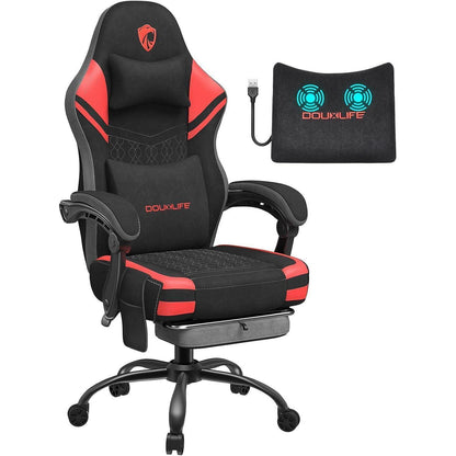 Gaming Stuhl mit Massage und Fußstütze, ergonomisch, 158 kg