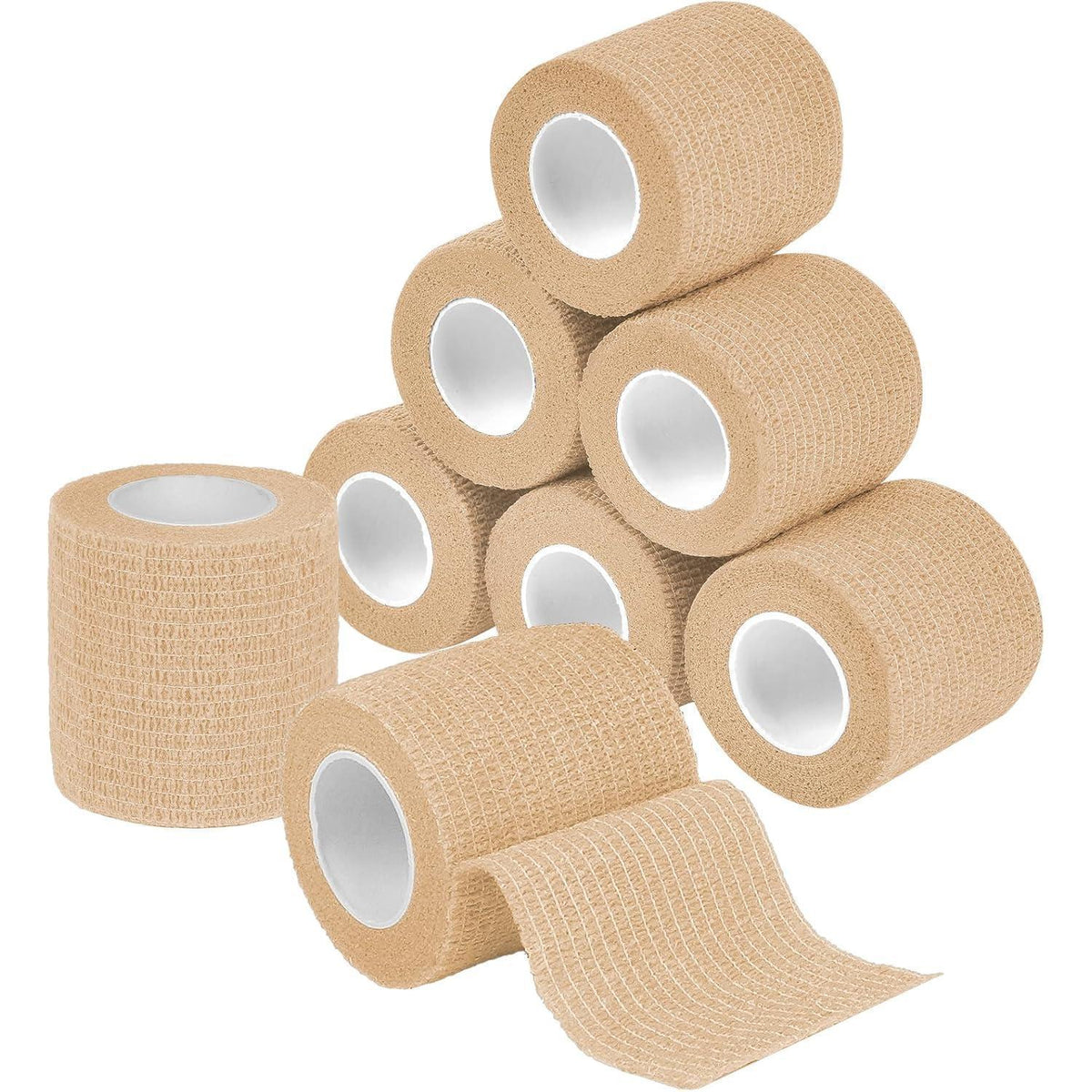 Selbstklebender Verband 8er-Set, 5cm x 4.5m, atmungsaktiv, beige