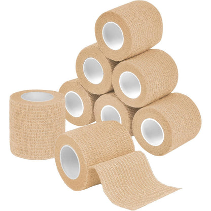 Selbstklebender Verband 8er-Set, 5cm x 4.5m, atmungsaktiv, beige