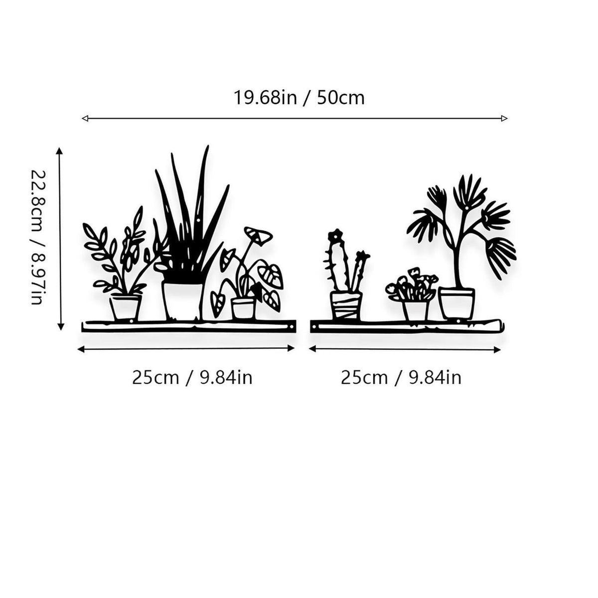 Metall Blumen Wandkunst – Moderne Wanddekoration Schwarz