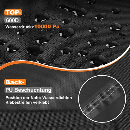 Wetterfeste Grillabdeckung 160x70x125 cm aus 600D Oxford-Stoff