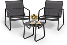 Modernes 3-teiliges Balkon-Set mit Textilene-Stoff und Glasplatte