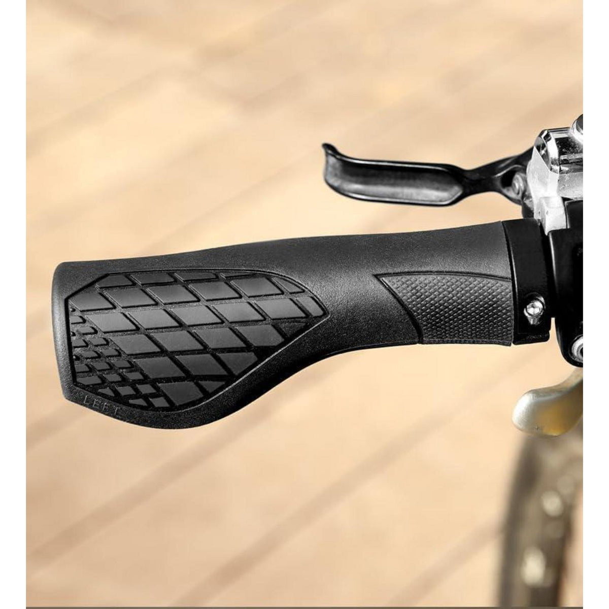 Rutschfeste Fahrrad Lenkergriffe mit Aluminiumschloss Braun