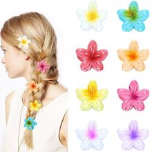 Haarklammer Blumen 8 Stück Hawaii Hair Clip 4cm Matt