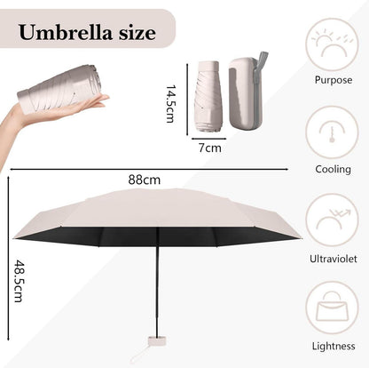 Sykerout Regenschirm Mini Taschenschirm faltbarer UV Schutz