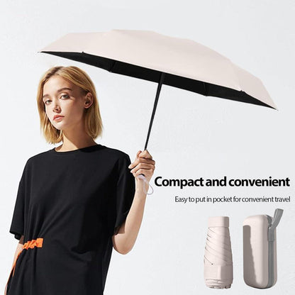 Mini Regenschirm mit Etui, Taschenschirm UV-Schutz 99% - Licht & kompakt
