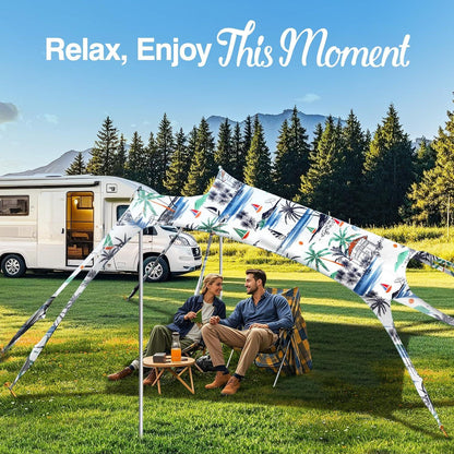 Strandmuschel UPF50+ Strandzelt Sonnenschutz 8 Sandschaufeln 4 Stangen Tragbar Strandsegel Camping Garten