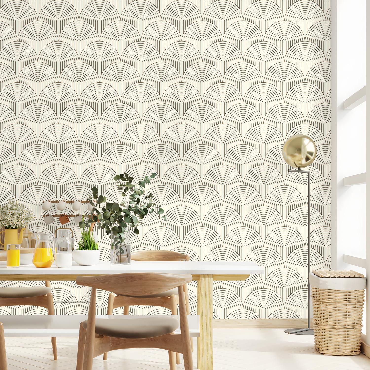 Selbstklebende Moderne Streifen Tapete 44cmx300cm - Wasserdicht Vinyl