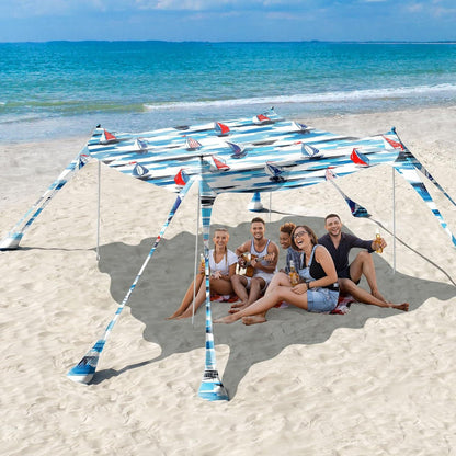 Strandmuschel UPF50+ Sonnenschutz Strandzelt mit Sandschaufeln