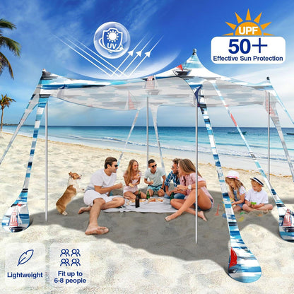 Strandmuschel UPF50+ Sonnenschutz Strandzelt mit Sandschaufeln