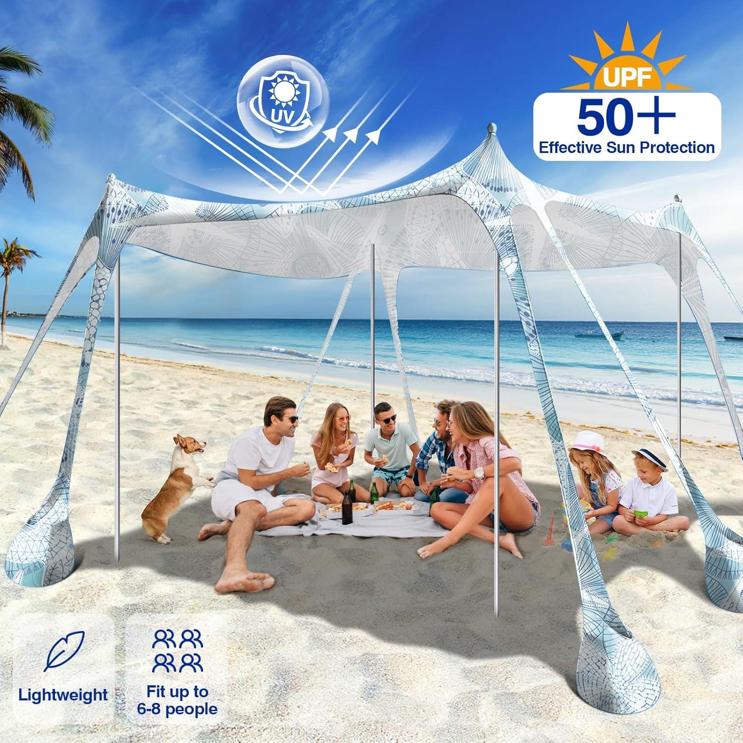 Rhino Valley Strandmuschel UPF50+ Sonnenschutz Strandzelt 8