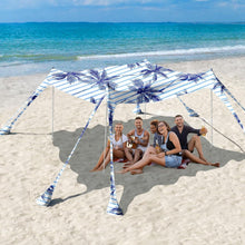 Strandmuschel UPF50+ Sonnenschutz mit Sandschaufeln und Stangen
