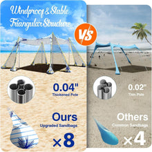 Strandmuschel UPF50+ Sonnenschutz Strandzelt 8 Sandschaufeln