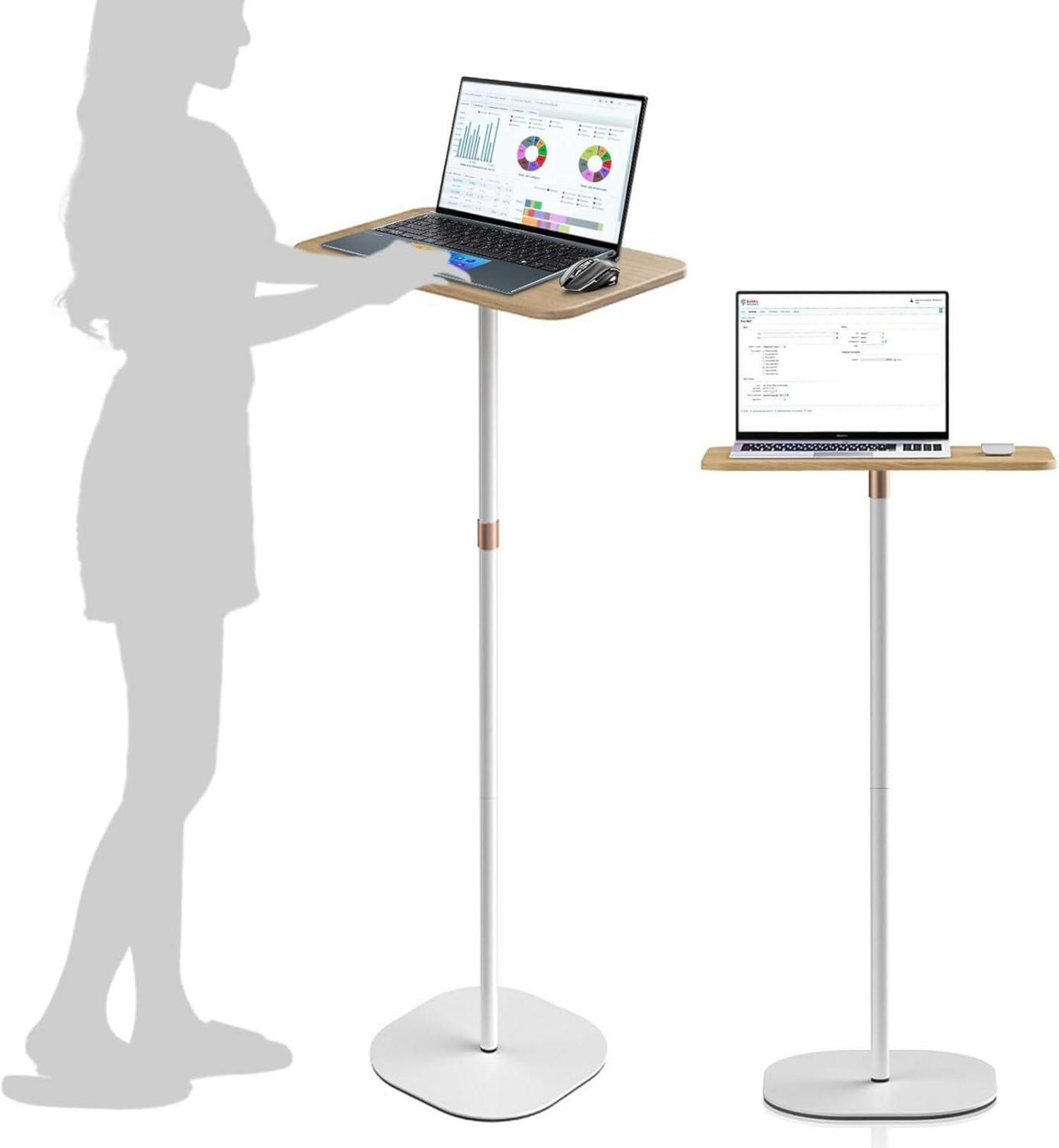 Stehpult Höhenverstellbar Computertisch Weiß Laptoptisch Projektor