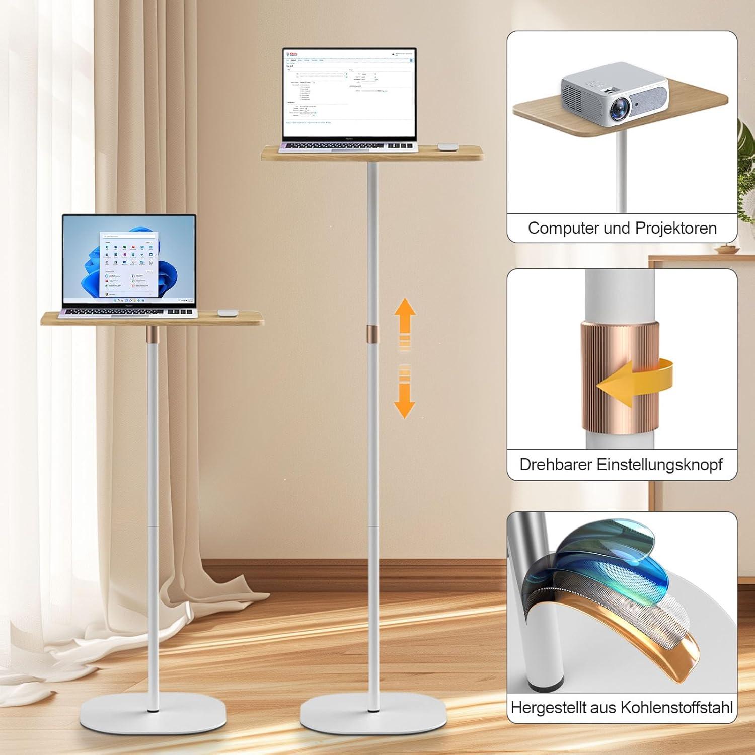 Stehpult Höhenverstellbar Computertisch Weiß Laptoptisch Projektor