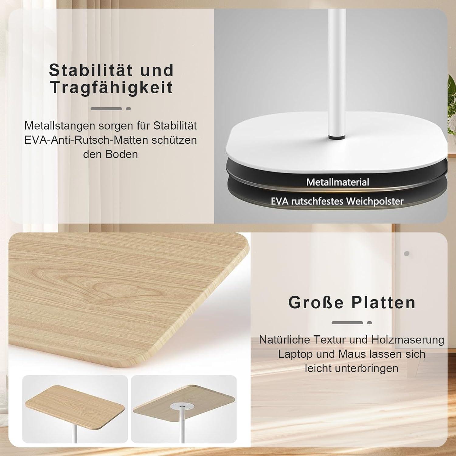 Höhenverstellbares Stehpult Weiß 46-120 cm für Laptop Büro Laptoptisch