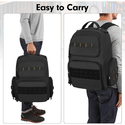 Werkzeugrucksack mit 3 Organizer-Taschen, Schwarz