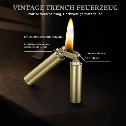 2x Vintage Benzinfeuerzeug Set – Gold & Silber | Geschenk für Männer