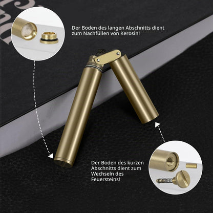 2x Vintage Benzinfeuerzeug Set – Gold & Silber | Geschenk für Männer