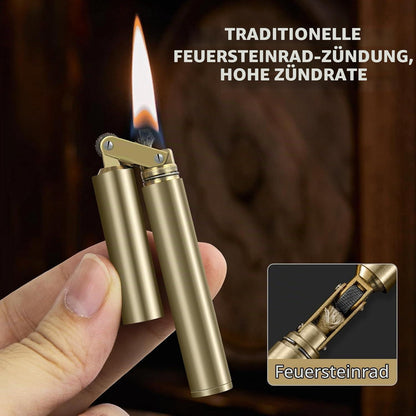 2x Vintage Benzinfeuerzeug Set – Gold & Silber | Geschenk für Männer