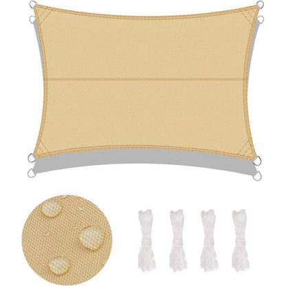 Wasserdichtes Sonnensegel 4x5m Sandbeige UV-Schutz PES Polyester