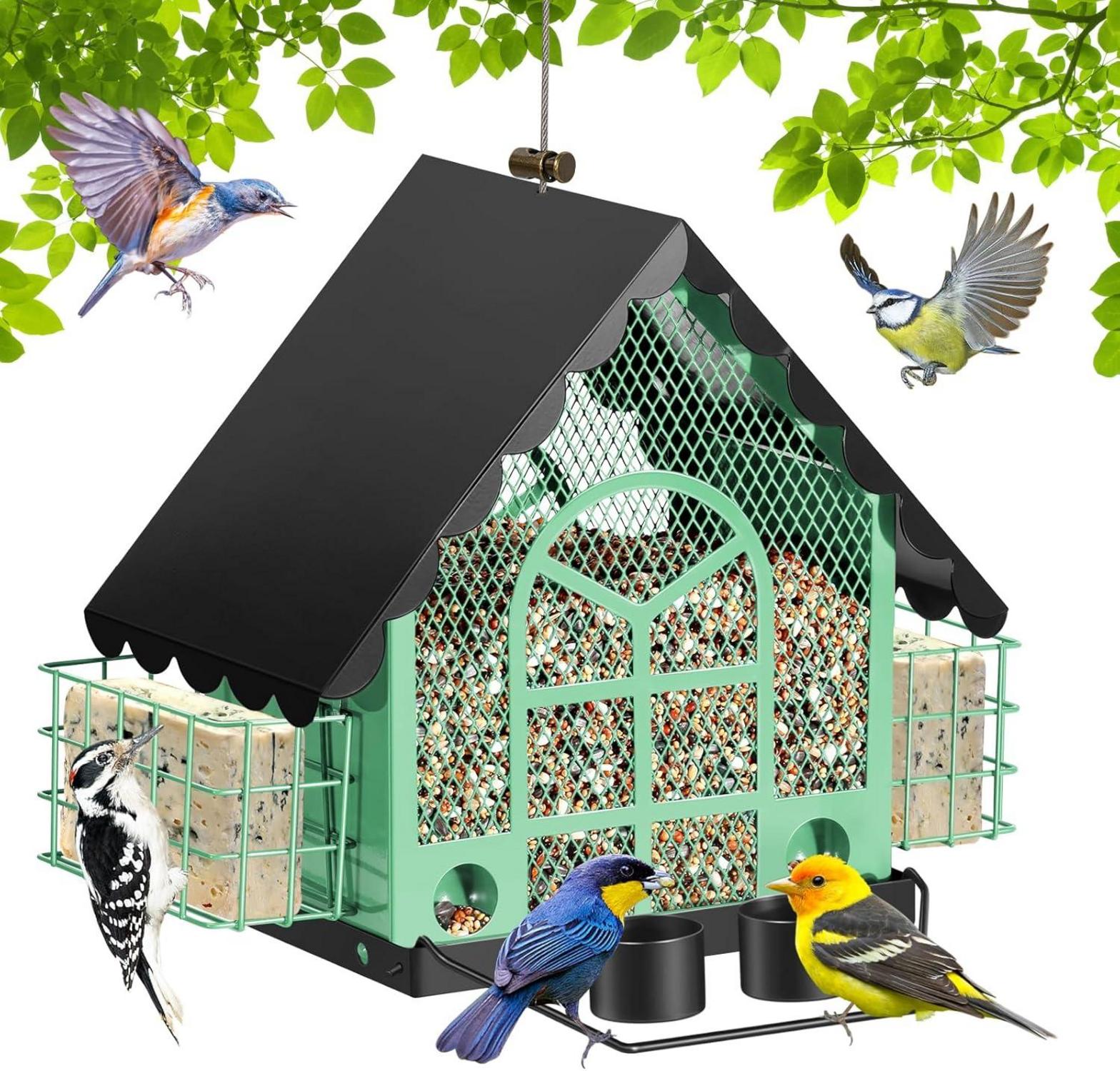Vogelfutterhaus Große Kapazität Metall WetterfestAufhängen 3,8 Pfund