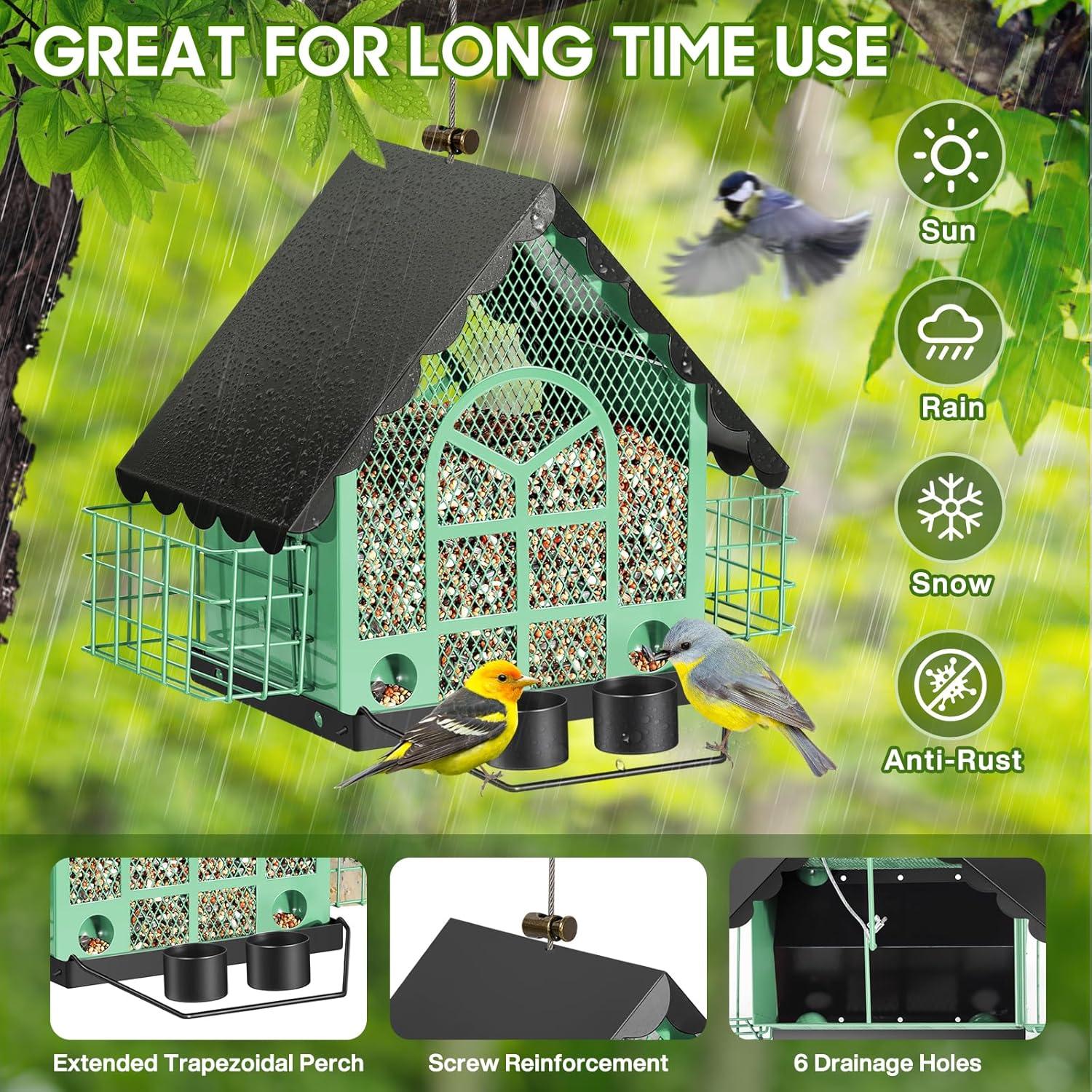 Vogelfutterhaus Metall Kapazität 3,8 Pfund, Wetterfest