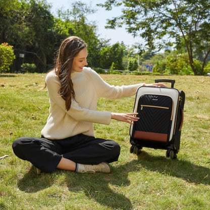 Handgepäck Koffer Trolley 17 Zoll Laptopfach Rollen Leicht
