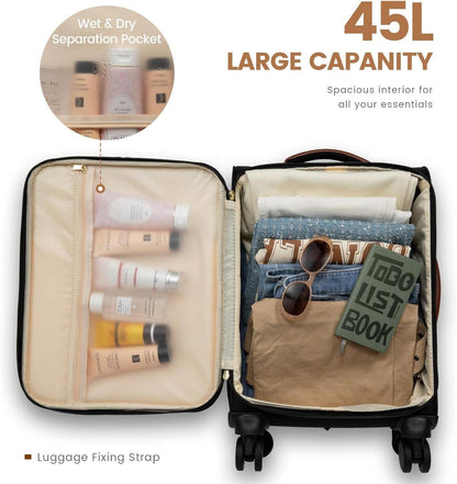 Handgepäck Koffer 17 Zoll Laptopfach Rollen Reisekoffer Carry On