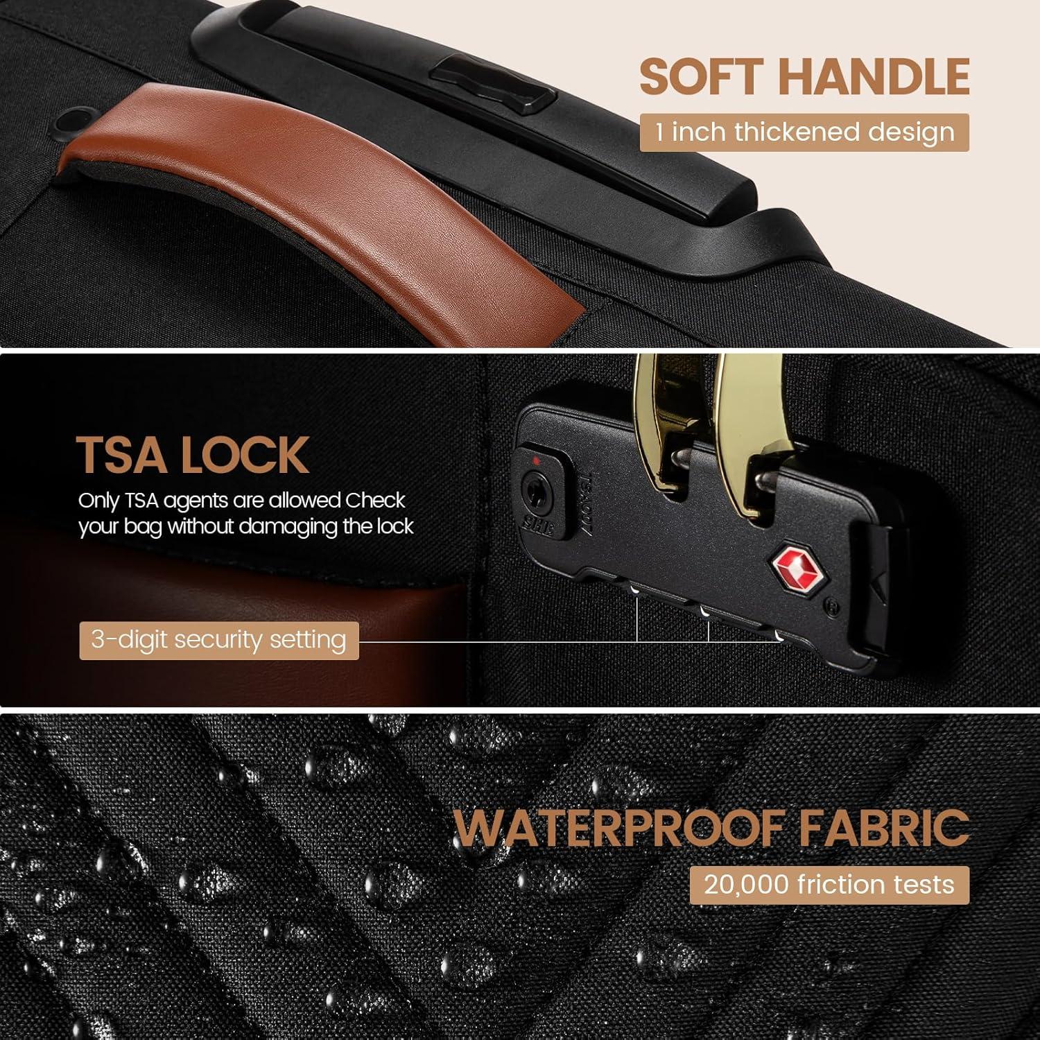 Handgepäck Koffer 17 Zoll Laptopfach Rollen Stoff Travel Cabin Suitcase